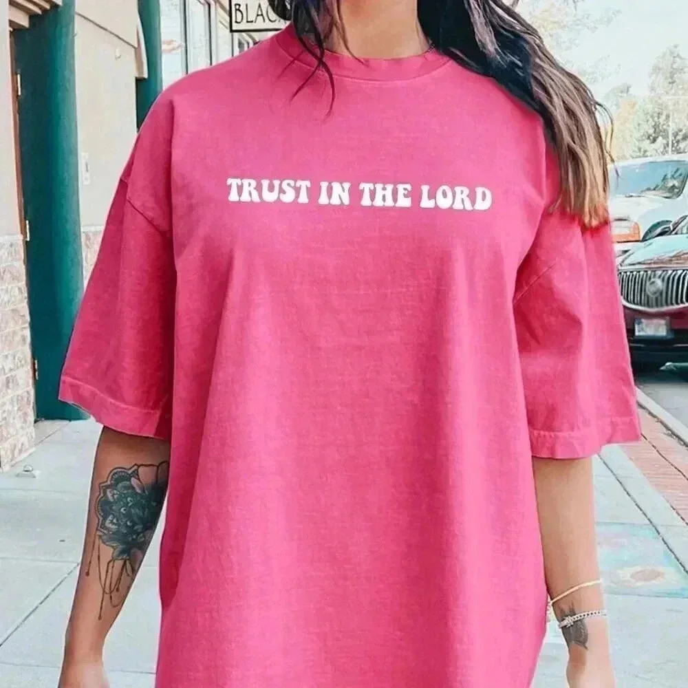 Hot Pink Casual Women's Summer Loose Fit T-Shirt With Slogan Print - Picture 2 of 5